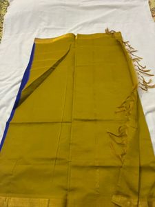 Royal Blue Silk Saree with Golden Border