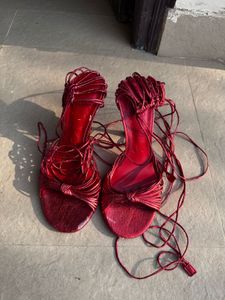 Stylish Red Strappy Heels