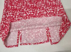 Stylish Red Printed Tunic Top