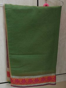 Dark Green Organza Blend Saree with blouse
