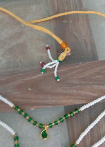 rajputi mala Elegant Layered Necklace with Green S