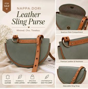 Stylish Pastel Green Crossbody leather branded Bag