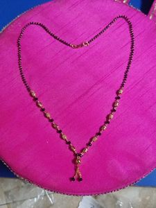Elegant Gold &amp; Black Beaded Mangalsutra