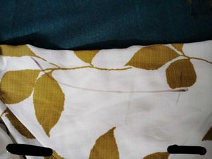 White Leaf Print Puff Sleeve Shirt