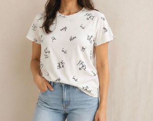 White Graphic Print T-Shirt