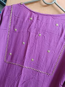 Beautiful Purple Kurta with Embellishments