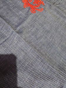 Stylish Blue Kurta with Red Embroidery