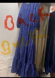 Beautiful Blue Embroidered Maxi Dress