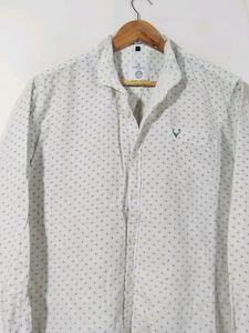 Solly White Printed Casual Shirt (Men)