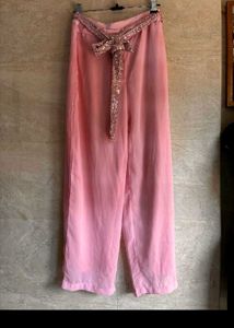 Pink Sequined Crop Top Co-ord Set