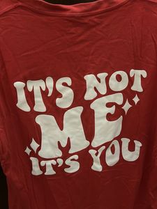 Red Graphic oversized Tee with Smiley Design