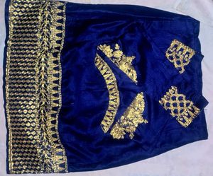 Premium Women's Navy Blue Silk Embroidered Gown wi