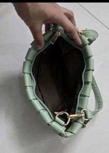 Mint Green Woven Clutch