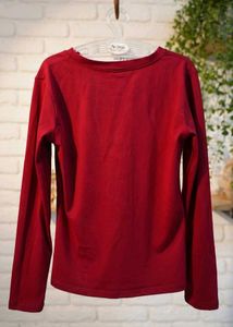 Women's Maroon Long Sleeve V-Neck Top | casual