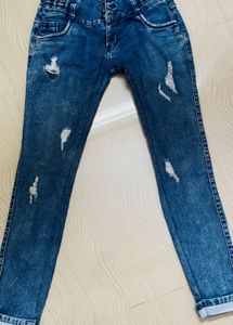 Stylish Ripped Blue Denim Jeans