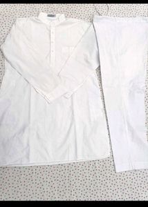 Men's White Kurta and Pajama Set