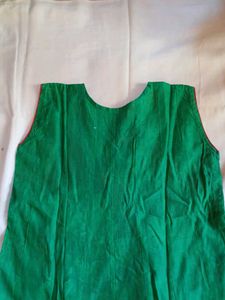 Vibrant Green Kurta with Floral Neckline