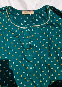 Green Printed Kurta