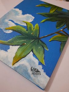 Green Noon Sky - Unframed Canvas Painting