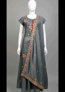 Embroidered Gray Salwar Kameez