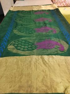 New Soft Silk Saree with Peacock Motifs