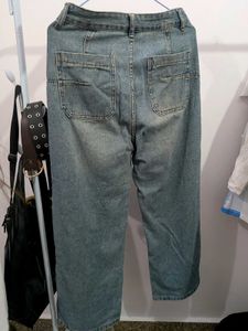 Vintage Wash Wide Leg Jeans