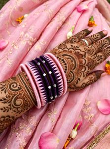 Chic Dark Purple &amp; Baby Pink Bangles
