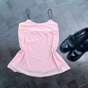 Cute Pink Sparkly Cami Top