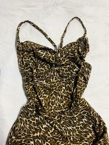 cheetah print backless dress