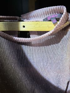 Sparkly Pink Tie-Front Crop Top