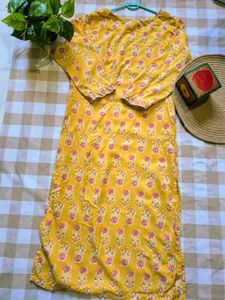 💫Vibrant Yellow Floral Print Kurta