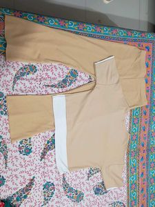 Semi-cropped casual korean pants Co-ord set