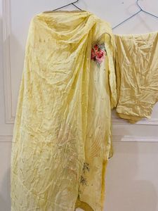 Yellow Kurta Set with Floral Print