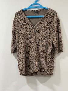 Leopard Print Button-Up Cardigan