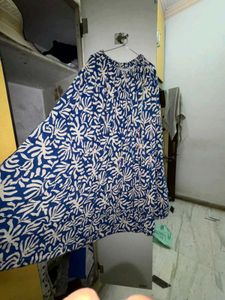Blue &amp; White Floral Maxi Skirt