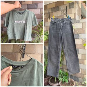 Zudio Tee + Wide leg Jeans combo