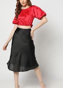 🥰on sale🥰 Puff Sleeve Bow Crop Top