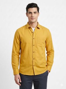 Men's Mustard Yellow Full Sleeve Shirt
