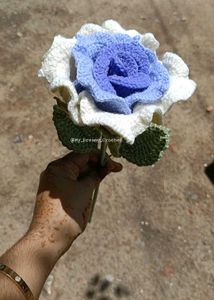 Handmade Crochet Thai Rose In Purple