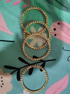 Elegant Pearl &amp; Gold Bangles