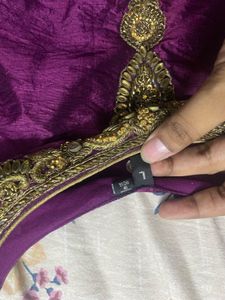 Elegant Purple Embroidered Anarkali Gown