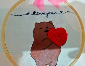 embroidery work teddy painting