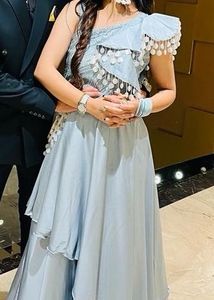 Stunning sea Blue Layered gown