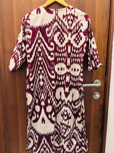 Maroon &amp; Cream Ethnic Print Kurta Set
