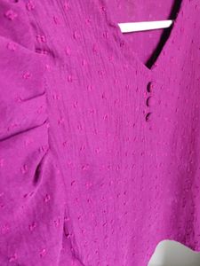 Purple Puff Sleeve Top