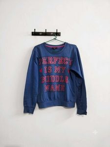 Blue "Perfect Is My Middle Name" Sweatshirt