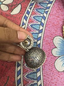 Oxidised Silver Jhumka Earrings