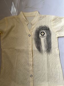 Light Yellow Kurta Set with Printed Detail