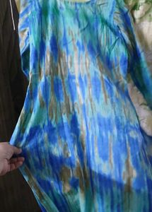 Stunning Blue Tie-Dye Kurta Set with Dupatta