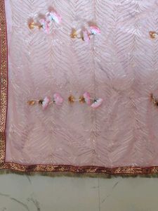 Beautiful Pink Dupatta with Embellishments